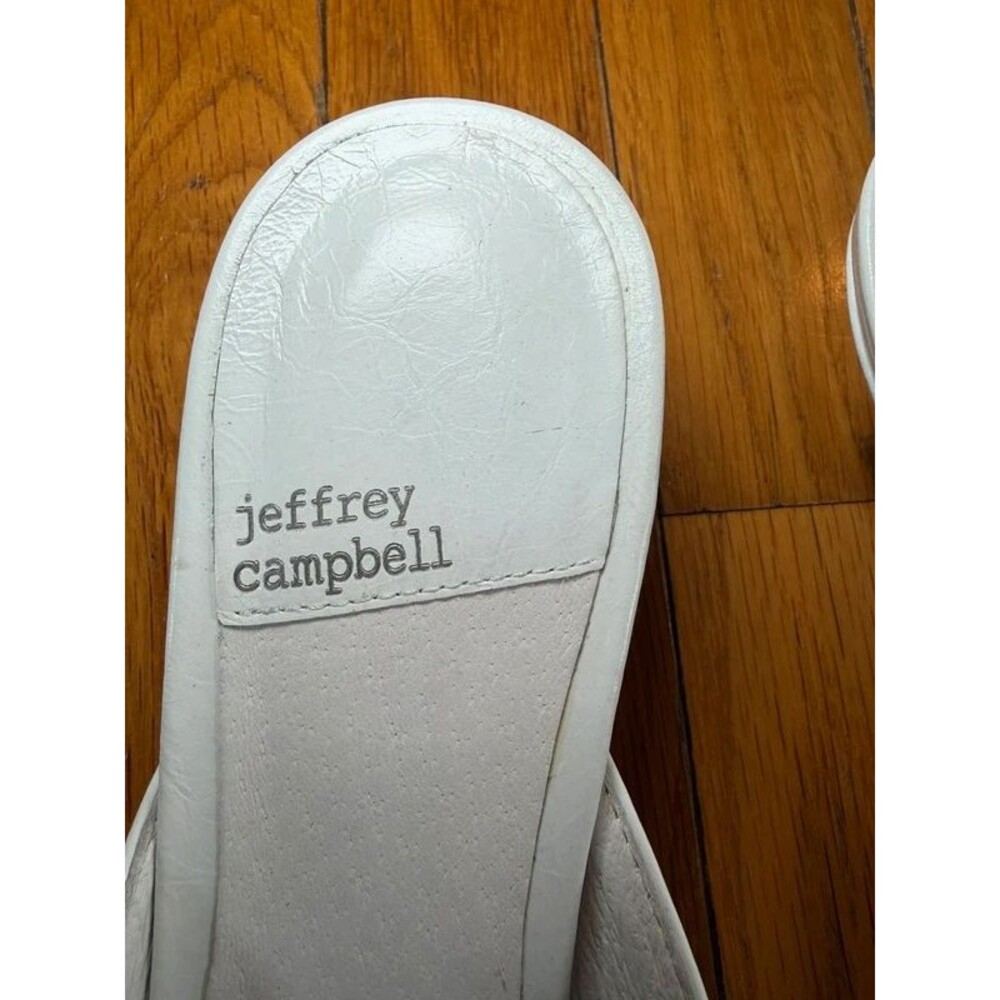 Jeffrey Campbell Prevail kitten heel mules in white leather Women’s Sz 8 - Picture 3 of 7